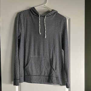 Striped Navy and White Woman’s Hoodie
